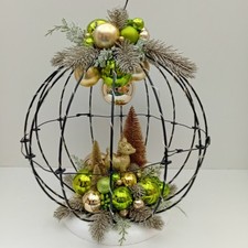 * Lichterkugel, grün-gold, mit Reh * 140 Led´s, Ø 30 cm, Weihnachten
