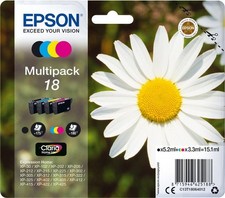 4x Original Epson 18 Tinte Patronen XP102 XP202 XP212 XP215 XP302 XP305 HOME
