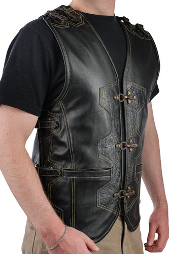 4xl bikerweste lederweste - bikerweste,,