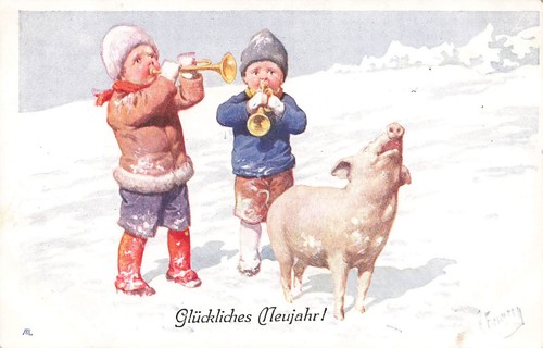 Neujahr trompete kinder - neujahr,