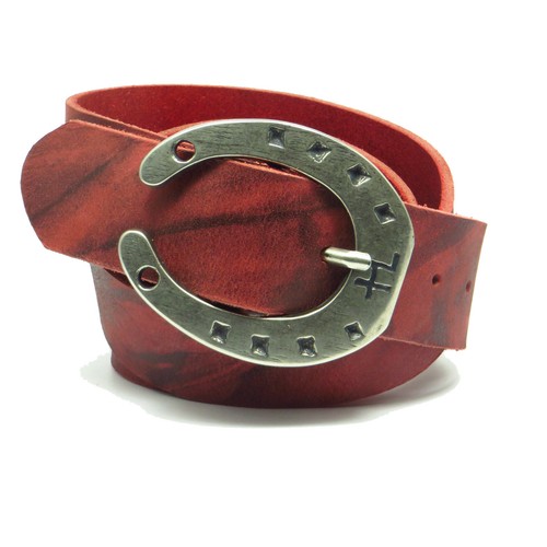 Ledergürtel breit rot - ledergürtel, cm