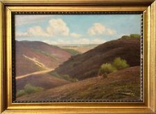 Ölbild Impressionist Weite Landschaft signiert mit Bilderrahmen 56,5 x 76,4 cm