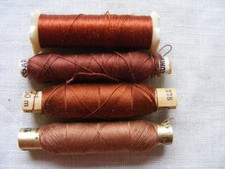 Nähgarn Nähseide Garnrolle Konvolut 4 Rolle Set nähen braun Ackermann Amann