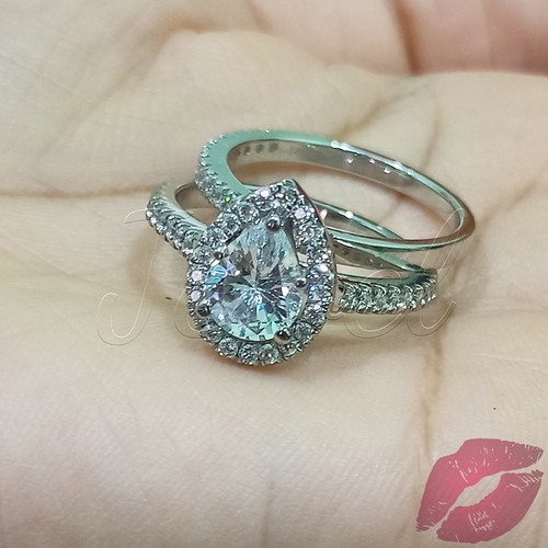 Birne diamant ring set - birne,