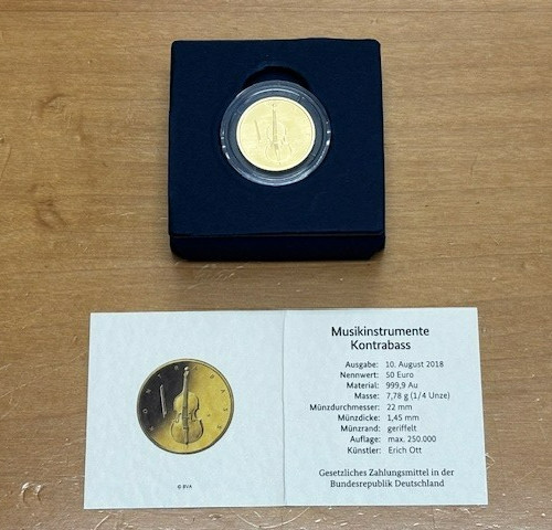 Euro feingold münze 1 - 50,