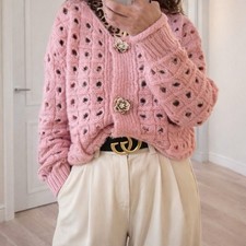 Strickjacke im Häkel-Look mit