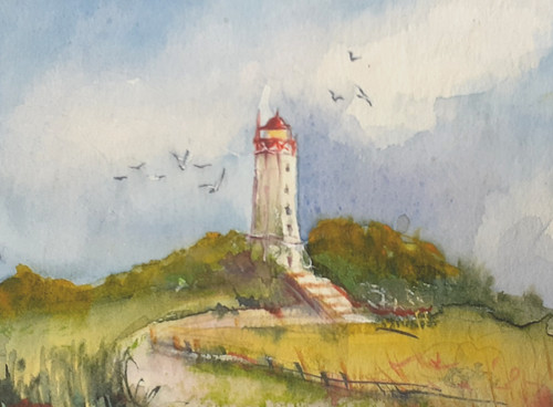 Aquarell original landschaft - aquarell,