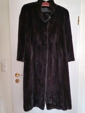 Echt-Pelzmantel, Nerz, schwarz, Gr. ca. 44, neuwertig