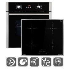 Autarkes Herdset: 60cm Einbaubackofen  + 59cm Induktionskochfeld  Grill Heißluft