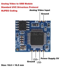 Analog AV Video to Digital USB Camera Module CVBS to USB Chip For UVC Drive-free