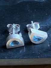 Ohrstecker Silber Blauer Stein