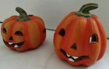 Teelichthalter Kürbis Herbst Herbstdeko Halloween Orange Deko Lichter 