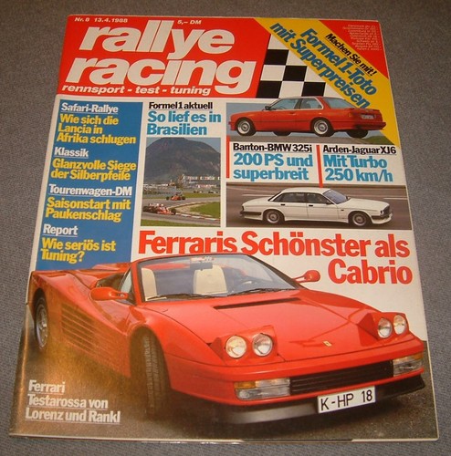 Rallye racing 1988 ferrari - racing, 8/1988
