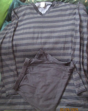 Herren watsons Schlafanzug  in Größe 58, XXL in blau, Oberteil gestreift