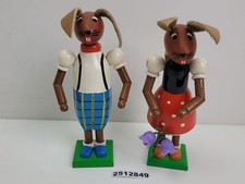 Hasen-Figuren Paar Holz