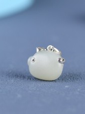 I05 Anhänger niedlicher Drache mit heller Jade Silber 925