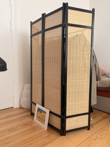 Panel room divider black - 4-panel,