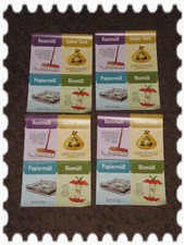 Stickerbogen Restmüll Gelber Sack Biomüll Papiermüll Tonne Aufkleber 4 St. Neu c