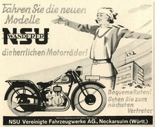 Motorrad nsu wanderer reklame - nsu,