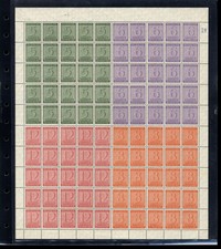 West-Sachsen Bogen und Teile, dabei Farben, Plattenfehler dabei 132 II,III, IV