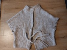 Strickjacke alpaka wolle 42 via Appia Grobstrick Kurzarm Poncho