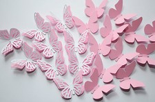 32 Set 3D Schmetterlinge Rosa