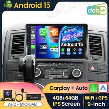 DAB+ 4+64GB Android 15 Autoradio GPS Navi Carplay Für VW T5 Multivan Transporter