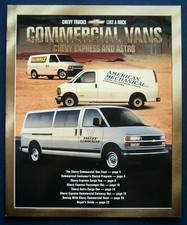 Prospekt brochure 2001 Chevrolet Chevy Commercial Vans Express + Astro  (USA)