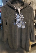 Longpullover Nicki Mit Pailetten Grau Disney Gr. 44/46 Mit Kapuze