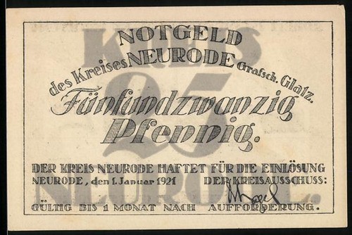 Notgeld neurode glatz - notgeld,