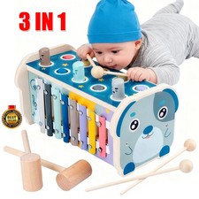 Holz Montessori Spielzeug 1 2 3 Jahre Mädchen Junge Xylophon Hammerspiel Kinder