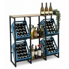 Getränkekistenregal 4 Kisten mit Ablage Holz Metall 96564 Getränkeregal Regal