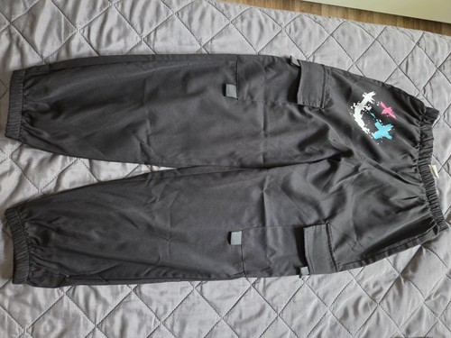 Lange stoff hose jungs schwarz - stoff,