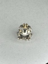 Pandora Original Charm bicolor Sterling Silber und 14K Gold Froschkönig Rarität
