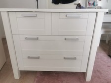 Kommode,  4 Schubladen in Weiß