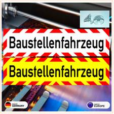Baustellenfahrzeug Sortiment (Aufkleber, Magnetschild, Schild mit Saugnapf)
