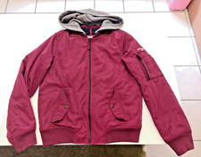 Jacke Abercrombie Kids bordeaux-rot/grau mit Kaputze Gr. 152/158 (gebraucht)