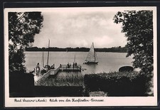 Bad Saarow, Blick von der Kurfürsten-Terrasse, Segelboot, Ansichtskarte 