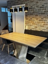 Komplettes Esszimmer-Set ausziehbarer Tisch, Sitzbank & 3 Stühle (grau)