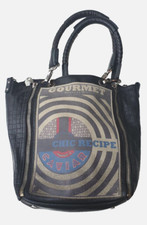 Shopper Boho Bag Schultertasche Beutel ?Barbara Rihl?Leder schwarz silber