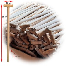2 Stück Spatenstiel Spatengabel Grabegabel Forke Stiel Holzstiel T-Griff B-Ware