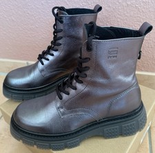 G-Star Raw Damen Stiefeletten Boots Gr. 38 Schwarz-Metallic • wie Neu