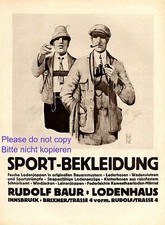 Loden Baur Innsbruck Reklame 1925 Sport Bekleidung Lodenhaus Werbung