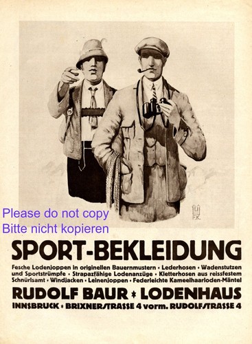 Loden baur innsbruck reklame - baur,