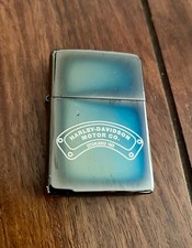 Harley Davidson Zippo, perlmuttfarben, dunkelgrün/schwarz, gebraucht