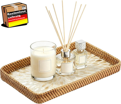 Dekotablett rattan boho - dekotablett,