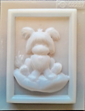 Gips Gieß Bild Harz Resin Silikonform Bär milchweiß farbig Form Vintage A2