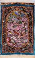 Persischer Ghom Seidenteppich Signiert Tabatabai 123x81cm Seide Qom Jamshidi