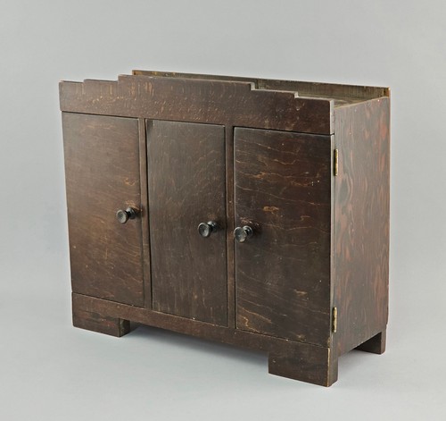 Puppen kleiderschrank holz - ,