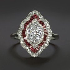 1 CARAT DIAMOND RUBY COCKTAIL